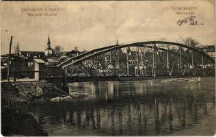 1916 Szászrégen, Reghin; Maros híd / Mures river bridge