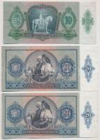 1936. 10P + 1941. 20P (4x) + 1944. 5P "A Vöröshadsereg Parancsnoksága" T:III közte szép pa...