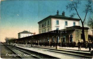 1914 Érsekújvár, Nové Zámky; pályaudvar, vasútállomás / railway station (EB)