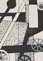 Moholy-Nagy László (1895-1946): Rajz 1919. Szitanyomat. Készítette 1979-ben 130 példányban a Pesti M...