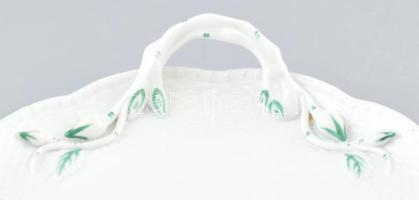 Herendi indás füles tálca. Kézzel festett, jelzés nélkül, minimális kopással, 28x20 cm