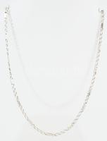 Ezüst(Ag) masszív figaro nyaklánc, jelzett, h: 59 cm, nettó: 12,6 g