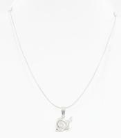 Ezüst(Ag) kígyó nyaklánc csiga medállal, jelzett, h: 45-50 cm, 2×1,7 cm, nettó: 7,7 g