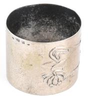 Ezüst(Ag) szecessziós íriszmintás szalvétagyűrűpár, jelzett, d: 5,1 cm, nettó: 86,5 g