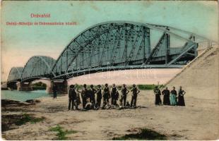 1911 Drávaszabolcs, Dráva híd Alsómiholjác (Donji Miholjac) és Drávaszabolcs között. Feiler Mariska kiadása (kopott sarkak / worn corners)
