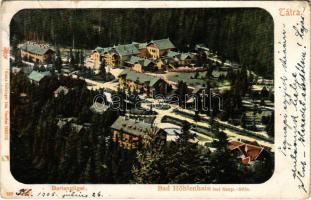 1905 Barlangliget, Höhlenhain, Tatranská Kotlina (Tátra, Magas Tátra, Vysoké Tatry); látkép. Feitzinger Ede 1902/12. 522. Auto-Chrom / general view, spa (fa)