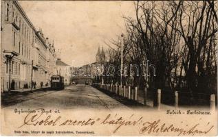 1904 Temesvár, Timisoara; Gyárváros, Liget út, villamosok. Tóth Béla kiadása / Fabric, street, trams (r)