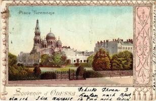 1899 (Vorläufer) Odessa, Odesa; Place Turemnaja. Art Nouveau, litho (small tear)