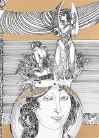 Szász Endre (1926-2003): Női alak. Szitanyomat, papír, jelzett, számozott (35/100) 58x46 cm,