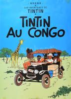 Tintin képregény figura plakát kis folttal 40x63 cm