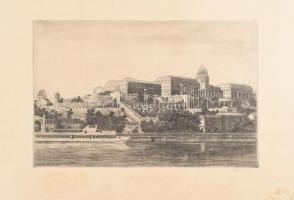 Olvashatatlan jelzéssel: Budai királyi palota. rézkarc, papír. Jelzett 28x41 cm