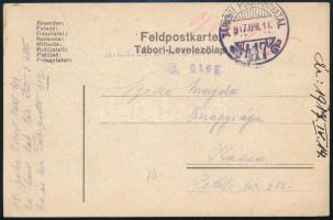 1917 Tábori posta levelezőlap "M. kir. 20. honvéd tábori tarack ezred 3. üteg" + "TP 417", 1917 Field postcard "M. kir. 20. honvéd tábori tarack ezred 3. üteg" + "TP 417"