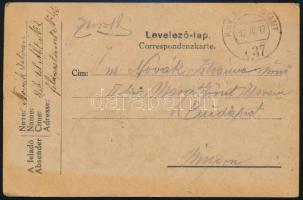 1917 Tábori posta levelezőlap "FP 637", 1917 Field postcard "FP 637"