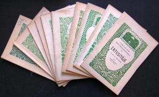 1933-1942 10db értesítő a Győri M. Kir. Állami Révai Miklós-Reáliskolából