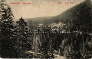1913 Barlangliget, Höhlenhain, Tatranská Kotlina (Tátra, Magas Tátra, Vysoké Tatry); látkép / general view, spa (fa)