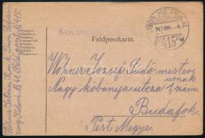 1917 Field postcard "TP 415 b", 1917 Tábori posta levelezőlap "TP 415 b"