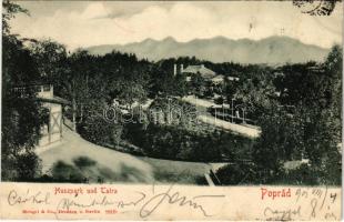 1901 Poprád (Magas-Tátra, Vysoké Tatry); Huszpark kávéház / café, park (EK)