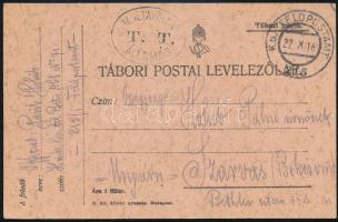 1916 Tábori posta levelezőlap "M.K.TÁVIRDA T. T. ÁLLOMÁS" + "FP 215", 1916 Field postcard "M.K.TÁVIRDA T. T. ÁLLOMÁS" + "FP 215"