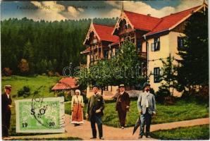 Felsőzúgó-fürdő, Ruzsbachfürdő, Bad Ober Rauschenbach, Kúpele Vysné Ruzbachy; Terézia nyaraló. Szankovszky felvétele és kiadása / spa, villa (EK)