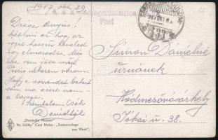 1917 Field postcard "K.u.k. Feldjagerbataillon Pest" + "TP 433", 1917 Tábori posta képeslap "K.u.k. Feldjagerbataillon Pest" + "TP 433"
