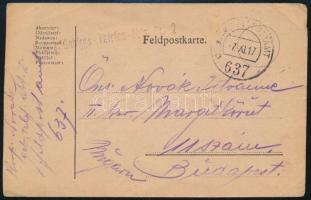 1917 Tábori posta levelezőlap 