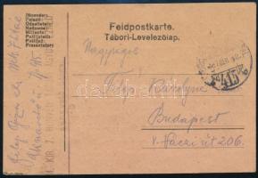 1917 Field postcard "M. kir. 7. HONVÉD TÁBORI ÁGYUS EZRED aknavezető ütege" + "TP 415 b", 1917 Tábori posta levelezőlap "M. kir. 7. HONVÉD TÁBORI ÁGYUS EZRED aknavezető ütege" + "TP 415 b"