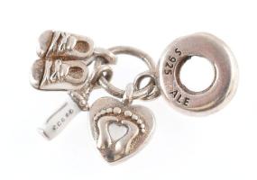Ezüst(Ag) charm Pandora jelzéssel, h: 2,5 cm, bruttó: 3,5 g