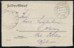 1917 Tábori posta zárt levelezőlap "K.u.k. Kommando des Staffels" + "EP 124", 1917 Field postcard "K.u.k. Kommando des Staffels" + "EP 124"