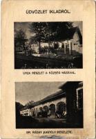 1943 Iklad, utca, községháza, Gróf Ráday kastély részlete (r)