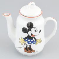 Arabia porcelán kiöntő, Walt Disney Mickey és Minnie Mouse mintával. Matricás, jelzett, kis kopással, m: 13 cm