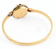 Aranyozott ezüst(Ag) női karóra, mechanikus, jelzett, kopásnyomokkal, üveglapon kis karcolások, jár,...