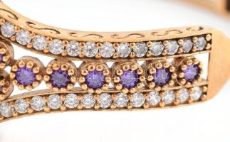 Aranyozott ezüst(Ag) női karóra, quartz, jelzett, jár, bruttó: 32,3 g