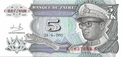 Zaire 8db klf modern bankjegy T:I