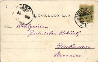 1903 Pozsony, Pressburg, Bratislava; Au-Caffehaus / Ligeti Kávéház / café. Heliocolorkarte von Ottma...