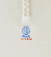 Herendi Viktória mintás porcelán fonott tálka. Kézzel festett, jelzett, hibátlan. 27x17 cm