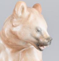 Zsolnay birkózó medvék. Kézzel festett, jelzés nélkül (Markup Béla), hibátlan, m: 30 cm