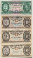 1969. 10Ft (3x) + 1975. 20Ft (2x) + 1975-1986. 50Ft (3xklf) T:II-,III szép papír, kis folt