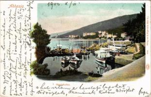 1900 Abbazia, Opatija; Bootshafen / csónak kikötő / boat port. G. Rüger & Co. (EK)