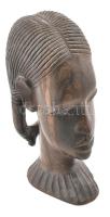 Afrikai női fej faragott keményfa szobor 18 cm