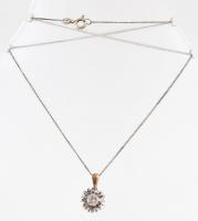 Ezüst(Ag) nyaklánc köves medállal, jelzett, h: 40 cm, bruttó: 3,8 g