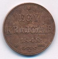 1848KB 1Kr Cu "1998-as jubileumi" utánveret (restrike) T:1-