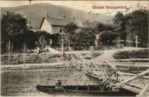 1911 Kovácspatak, Kovacov; kikötő, nyaraló. Párisi áruház kiadása / port, villa (fl)