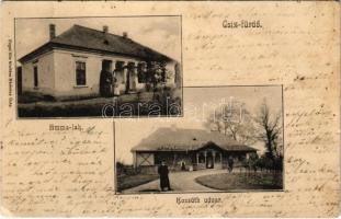 1904 Csíz, Csízfürdő, Kúpele Cíz; Emma lak, nyaraló, Kossuth udvar. Fogel Mór kiadása / villa, spa (b)