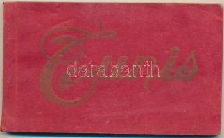 Tunis - pre-1945 postcard booklet with 19 postcards (cathedral, gate, statue, streets, automobiles, ...