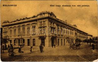 1908 Kolozsvár, Cluj; Első magy. általános biztosító társaság palotája, Magyar-Francia biztosító. W.L. (?) 993. / palace of the insurance company (EK)