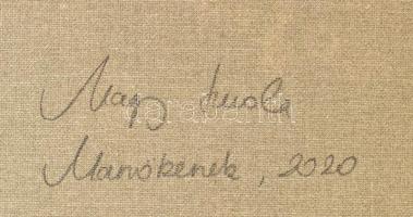 Nagy Imola (1976-): Manökenek. Akril, vászon, jelzett, hátoldalán autográf felirattal, 80x60 cm