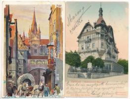 50 db RÉGI főleg hosszú címzéses főleg osztrák város képeslap vegyes minőségben / 50 mostly pre-1910...