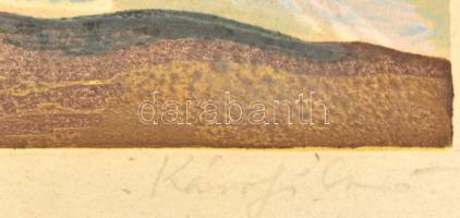 Károlyi Ernő (1923-2016): Csendélet. Linómetszet, papír, jelzett. Lap széle kissé foltos. 24,5×34,5 ...