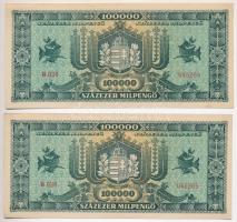 1946. 100.000MP (2x) sorszámkövetők "B 026 045264 - B 026 045265" T:I,I- 
Adamo P30