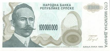 Boszniai Szerb Köztársaság 9db klf modern bankjegy T:I